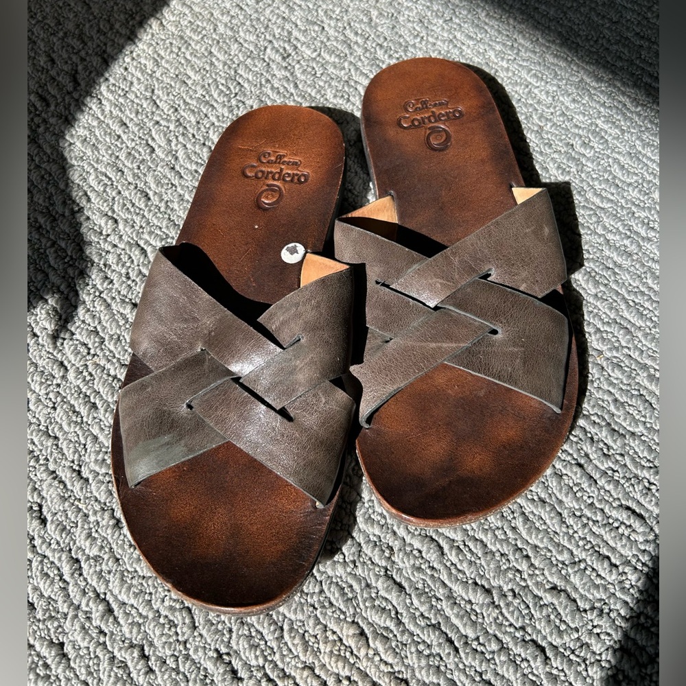 Corkys Dark Brown Criss-Cross Sandals